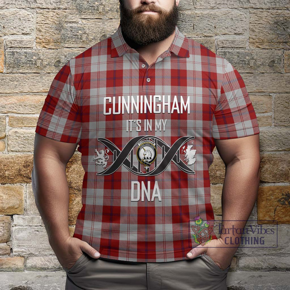 Cunningham Dress Tartan Polo Shirt with Family Crest DNA In Me Style Kid - Tartanvibesclothing Shop