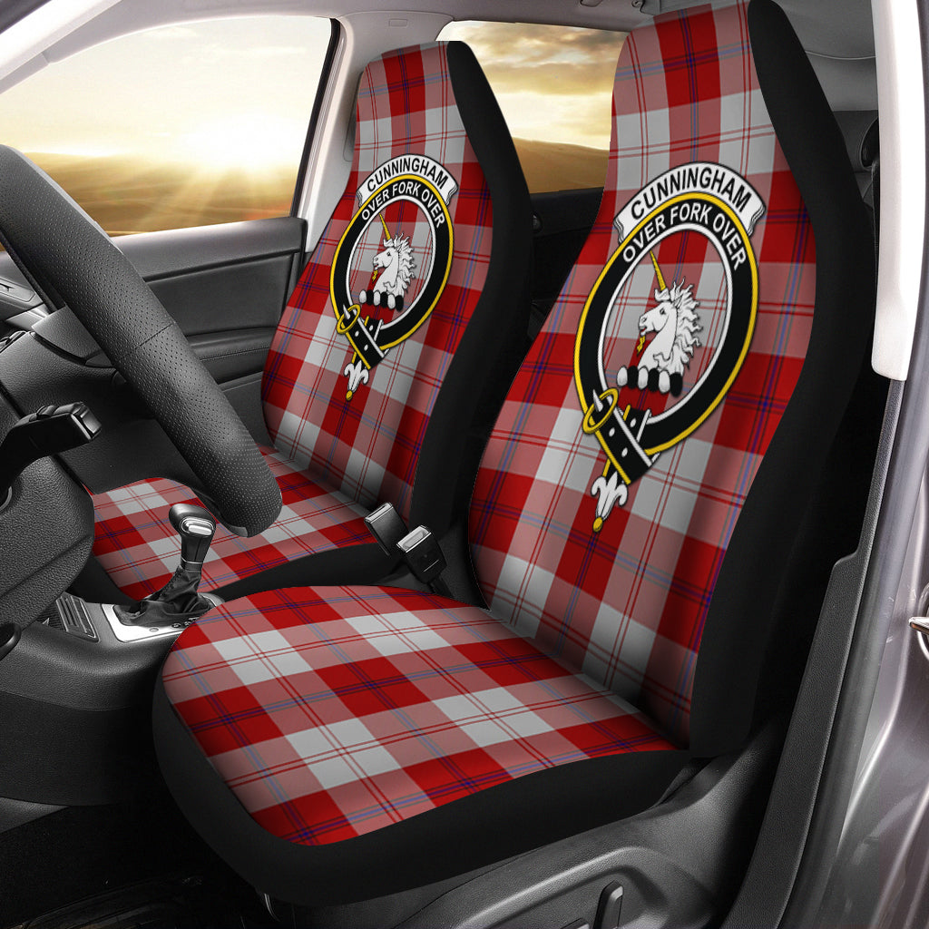 Cunningham Dress Tartan Car Seat Cover with Family Crest One Size - Tartanvibesclothing