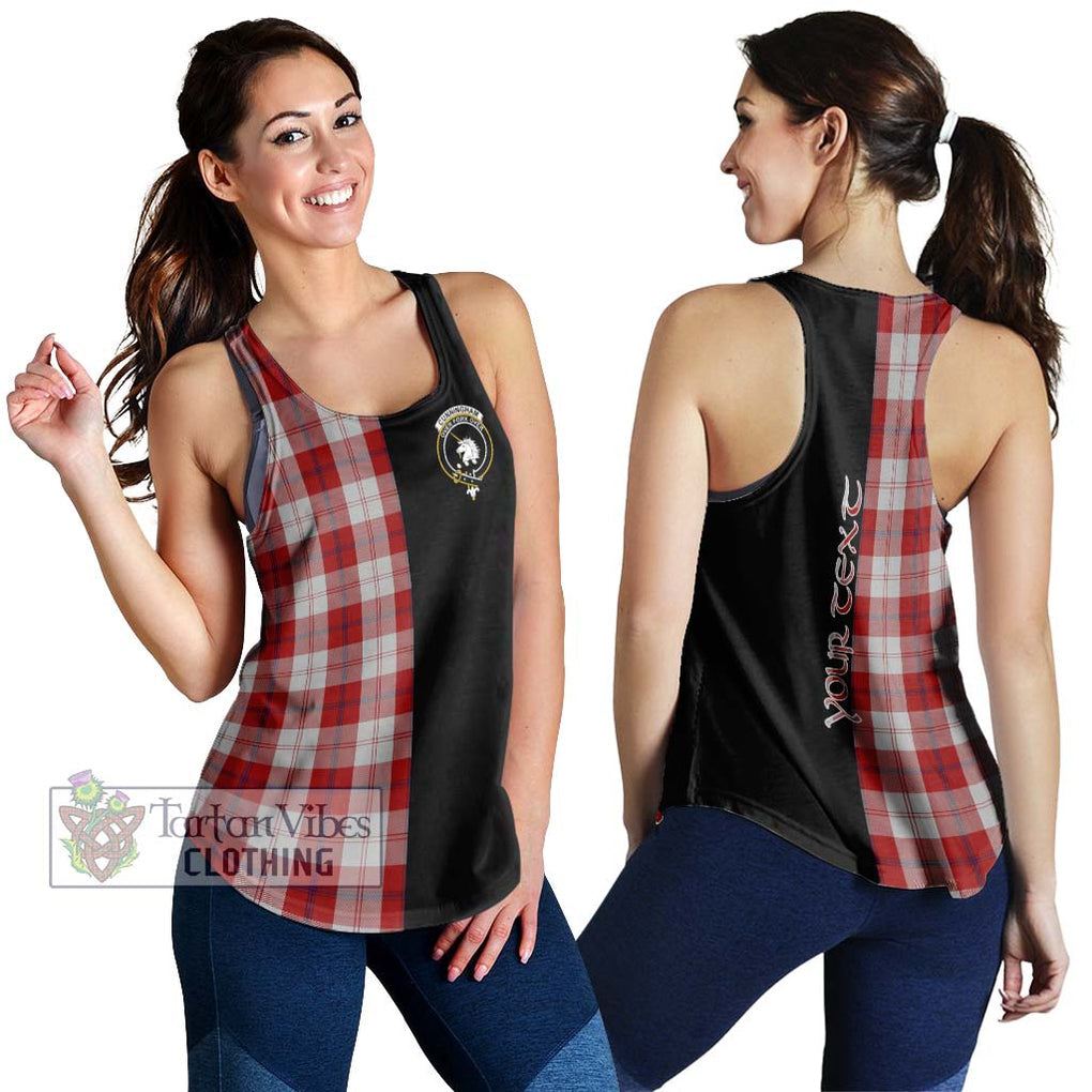 Cunningham Dress Tartan Women's Racerback Tanks with Family Crest and Half Of Me Style 4XL - Tartanvibesclothing Shop