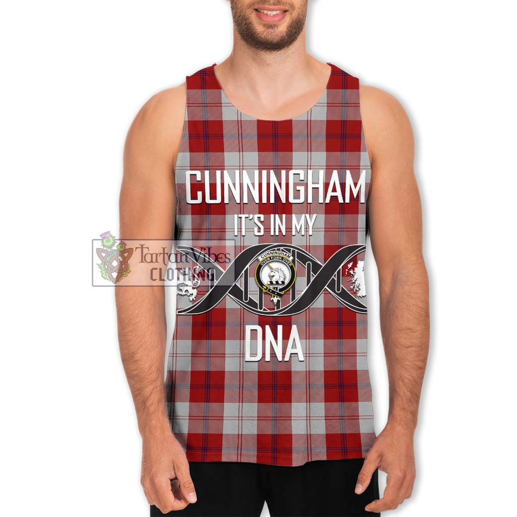 Cunningham Dress Tartan Men's Tank Top with Family Crest DNA In Me Style Men - Tartanvibesclothing Shop