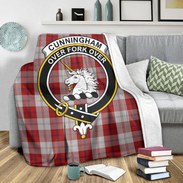 Cunningham Dress Tartan Blanket with Family Crest