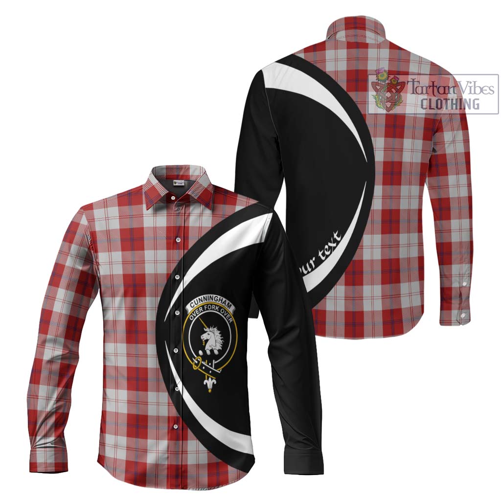 Tartan Vibes Clothing Cunningham Dress Tartan Long Sleeve Button Up with Family Crest Circle Style