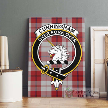 Cunningham Dress Tartan Canvas Print Wall Art with Family Crest