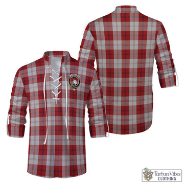 Cunningham Dress Tartan Men's Scottish Traditional Jacobite Ghillie Kilt Shirt with Family Crest