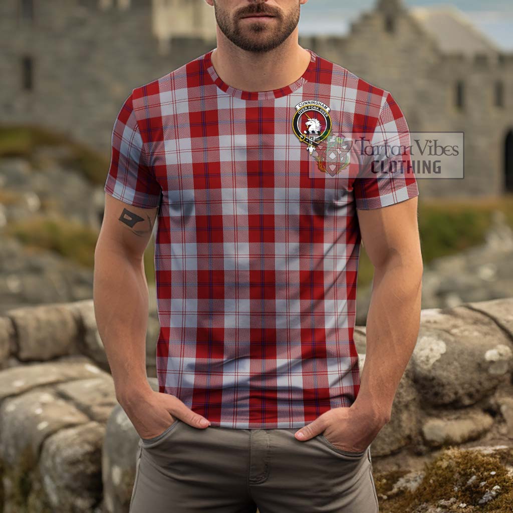 Tartan Vibes Clothing Cunningham Dress Tartan Cotton T-Shirt with Family Crest