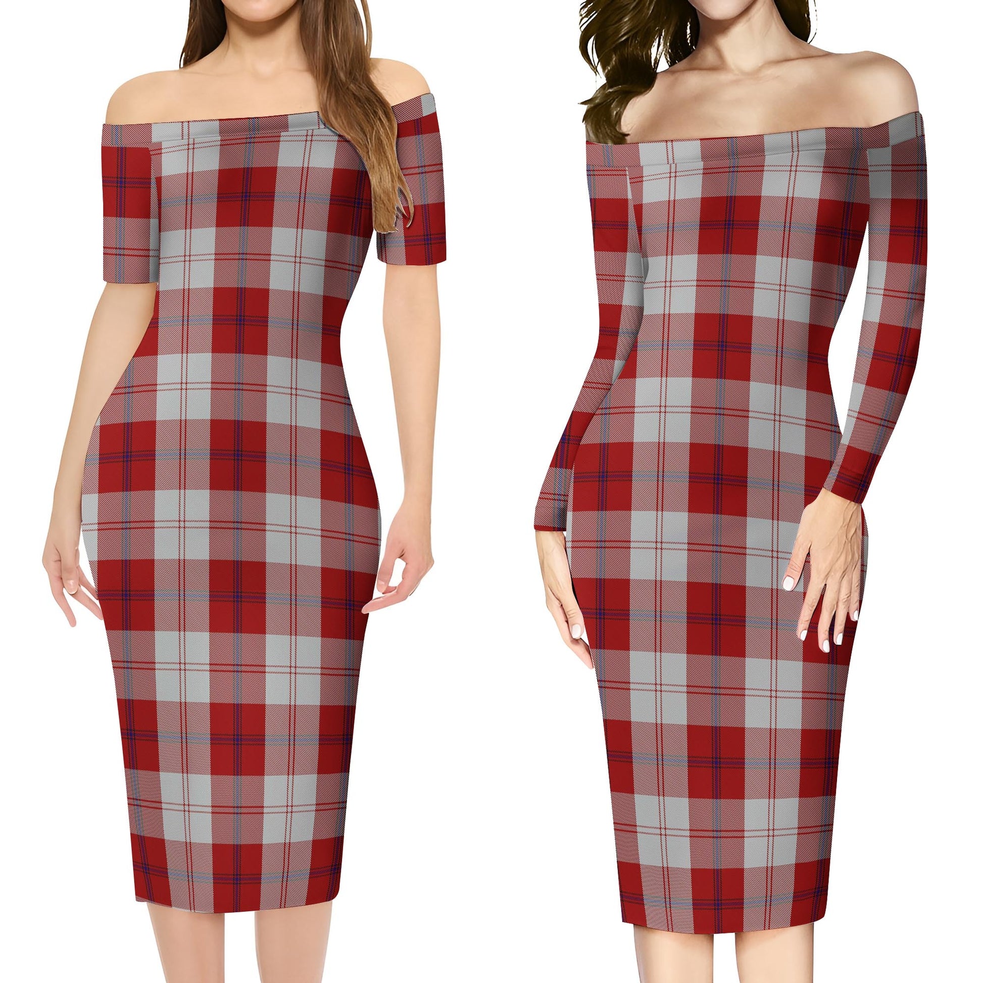 Cunningham Dress Tartan Off Shoulder Lady Dress Women's Dress - Tartanvibesclothing