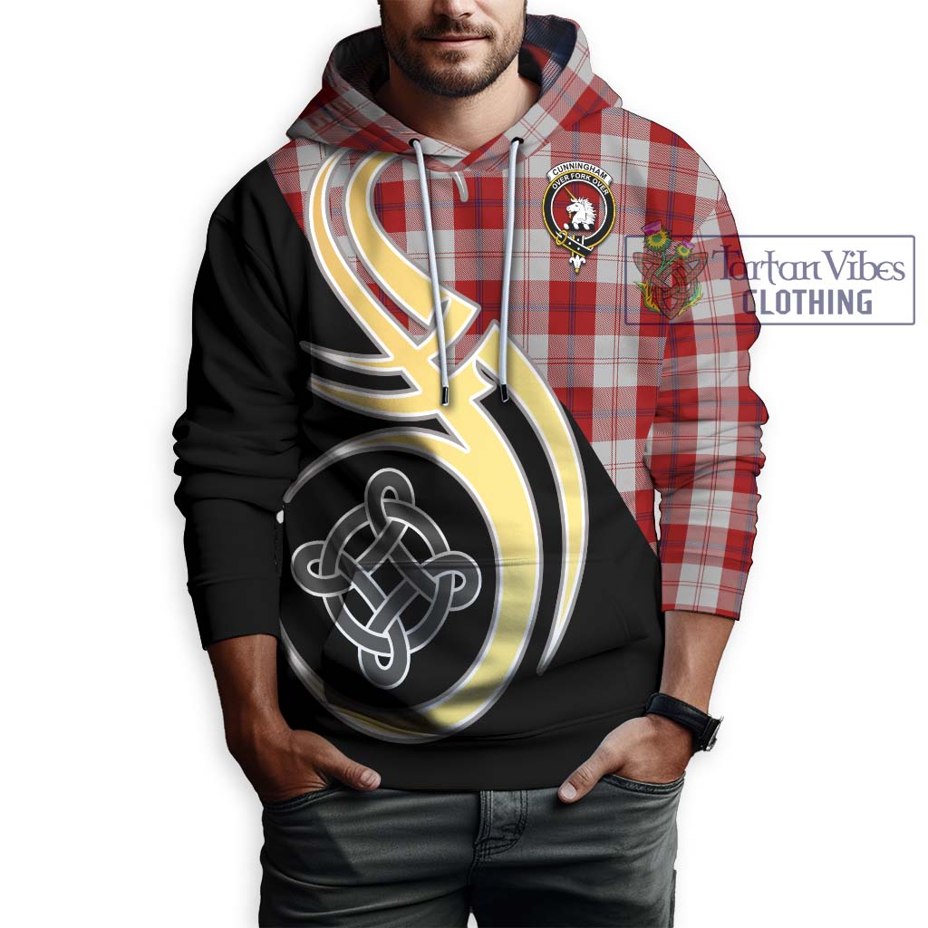 Tartan Vibes Clothing Cunningham Dress Tartan Hoodie with Family Crest and Celtic Symbol Style