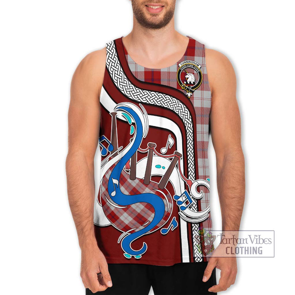 Cunningham Dress Tartan Men's Tank Top with Epic Bagpipe Style Men - Tartanvibesclothing Shop