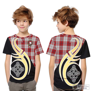 Cunningham Dress Tartan Kid T-Shirt with Family Crest and Celtic Symbol Style