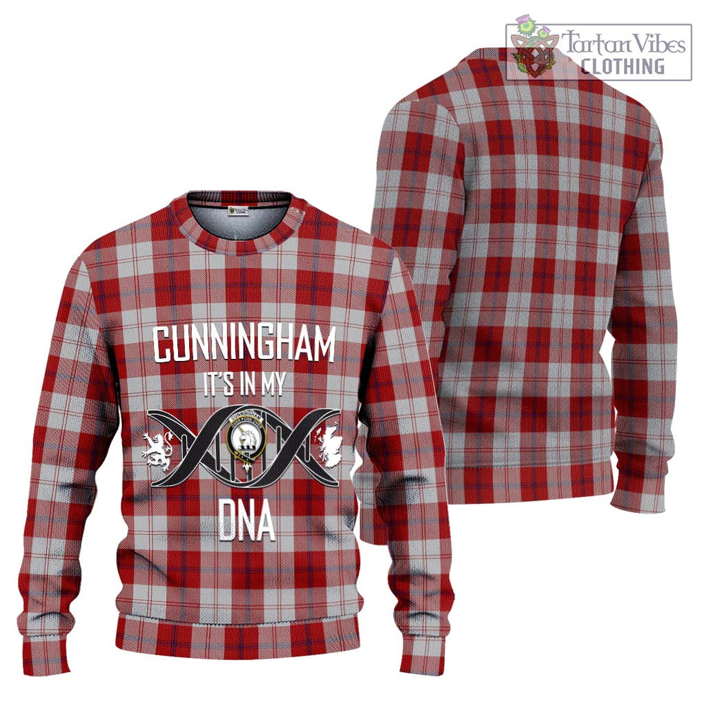 Cunningham Dress Tartan Knitted Sweater with Family Crest DNA In Me Style Unisex - Tartanvibesclothing Shop