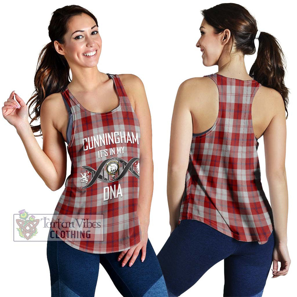 Cunningham Dress Tartan Women's Racerback Tanks with Family Crest DNA In Me Style 4XL - Tartanvibesclothing Shop