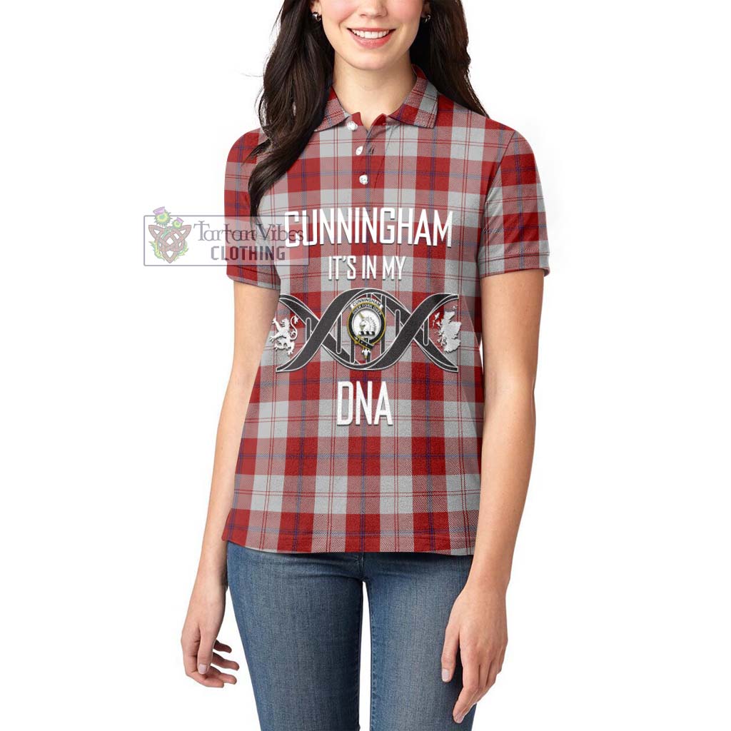 Tartan Vibes Clothing Cunningham Dress Tartan Women's Polo Shirt with Family Crest DNA In Me Style