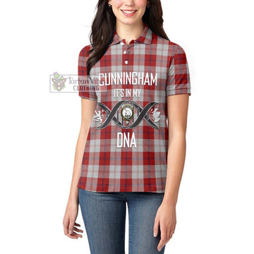 Cunningham Dress Tartan Women's Polo Shirt with Family Crest DNA In Me Style