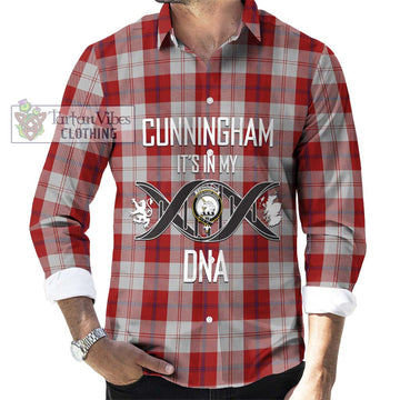 Cunningham Dress Tartan Long Sleeve Button Shirt with Family Crest DNA In Me Style