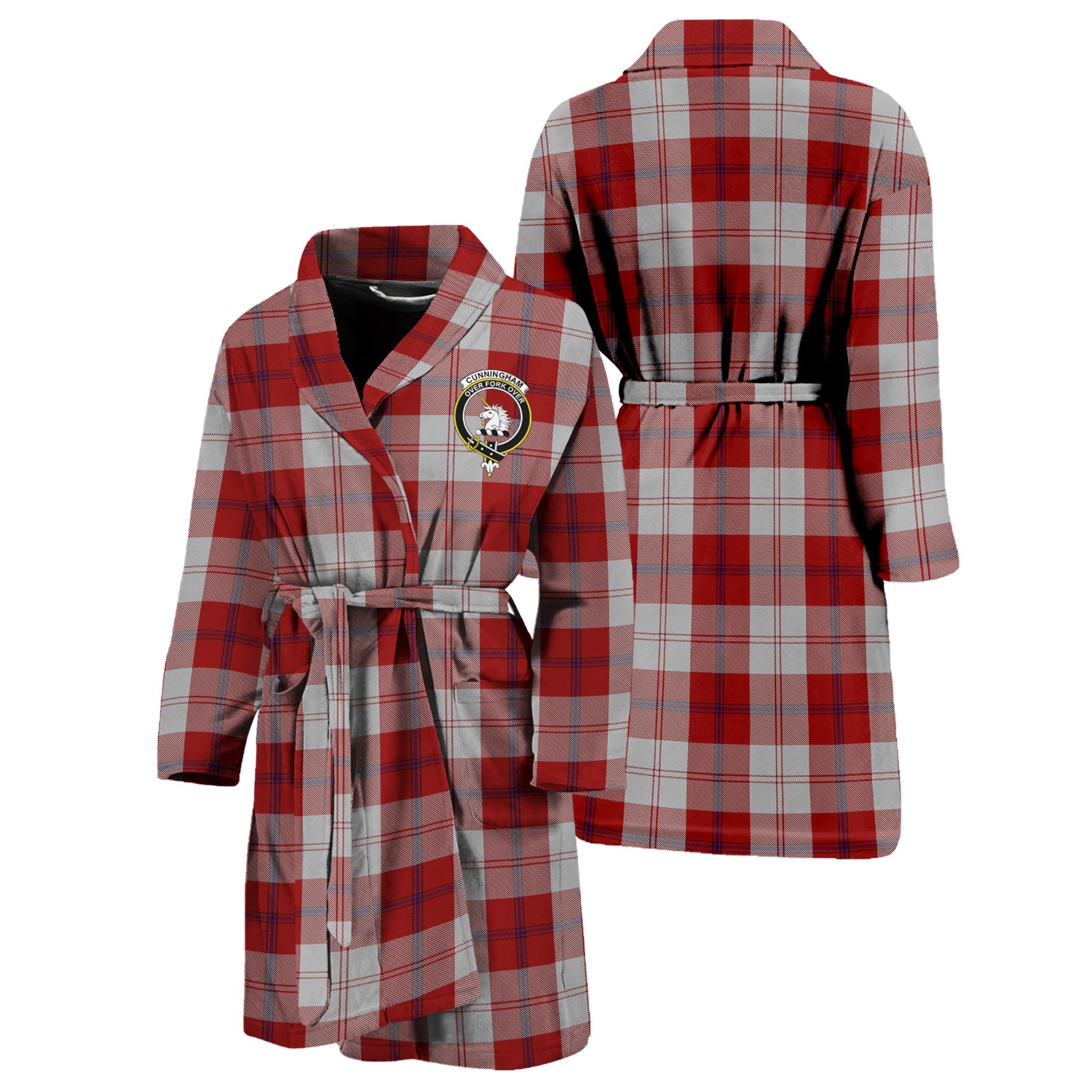 Cunningham Dress Tartan Bathrobe with Family Crest Unisex S - Tartan Vibes Clothing