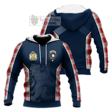 Cunningham Dress Tartan Knitted Hoodie with Family Crest and Lion Rampant Vibes Sport Style