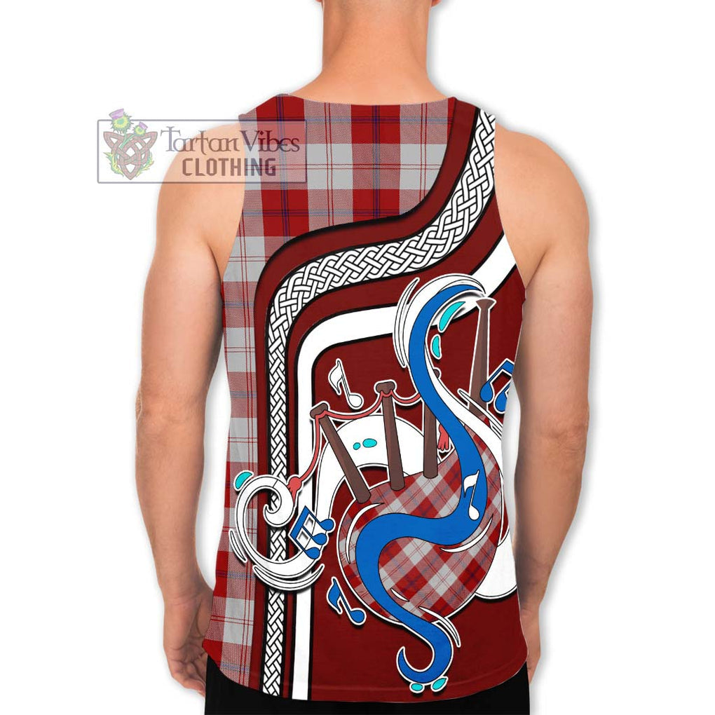 Cunningham Dress Tartan Men's Tank Top with Epic Bagpipe Style - Tartanvibesclothing Shop