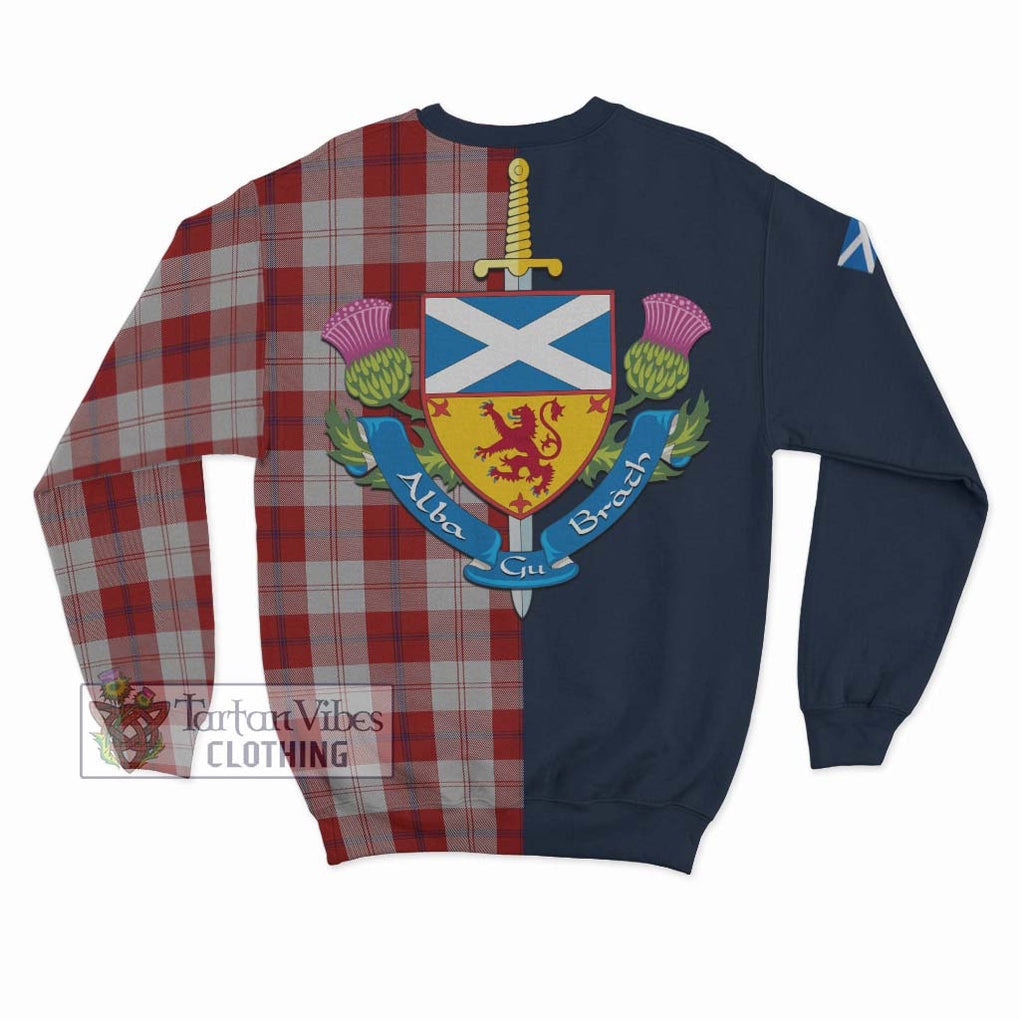 Tartan Vibes Clothing Cunningham Dress Tartan Sweatshirt with Scottish Lion Royal Arm Half Style