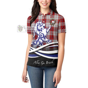 Cunningham Dress Tartan Women's Polo Shirt with Alba Gu Brath Regal Lion Emblem