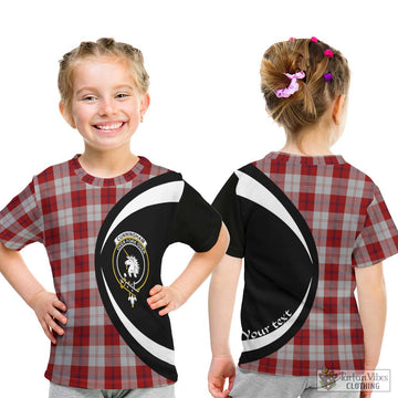 Cunningham Dress Tartan Kid T-Shirt with Family Crest Circle Style