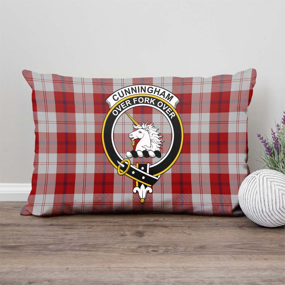 Cunningham Dress Tartan Pillow Cover with Family Crest Rectangle Pillow Cover - Tartanvibesclothing