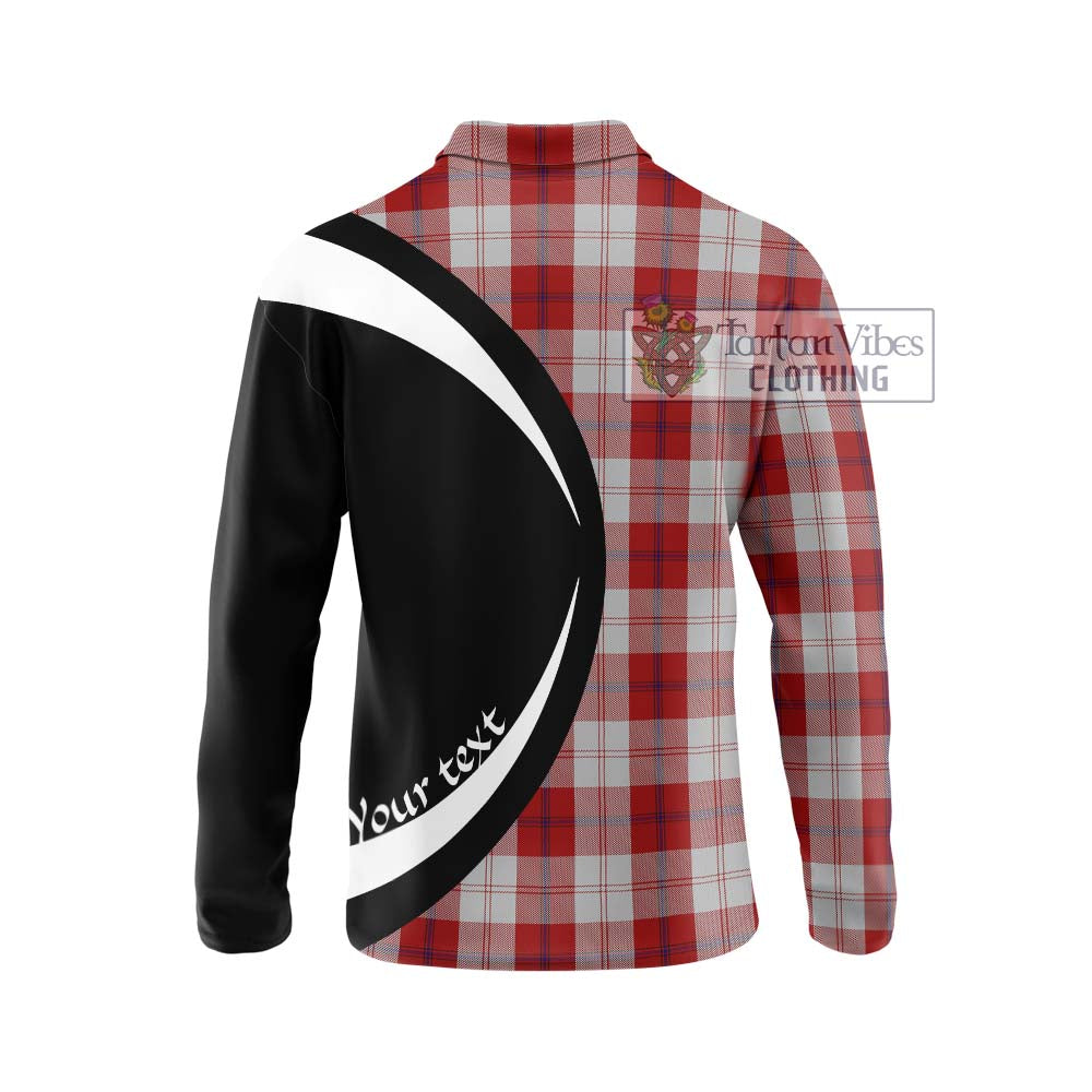 Cunningham Dress Tartan Long Sleeve Polo Shirt with Family Crest Circle Style - Tartan Vibes Clothing