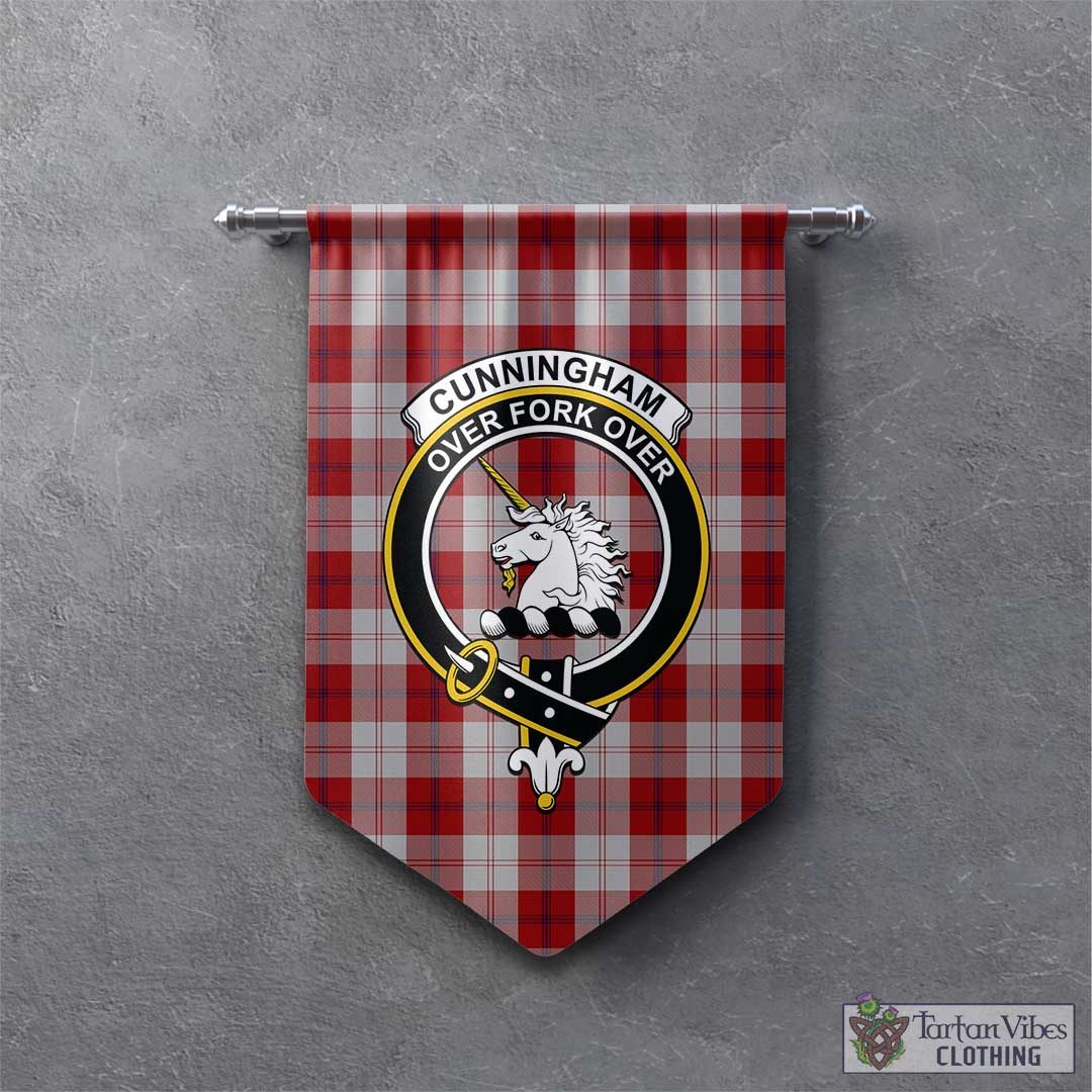 Tartan Vibes Clothing Cunningham Dress Tartan Gonfalon, Tartan Banner with Family Crest