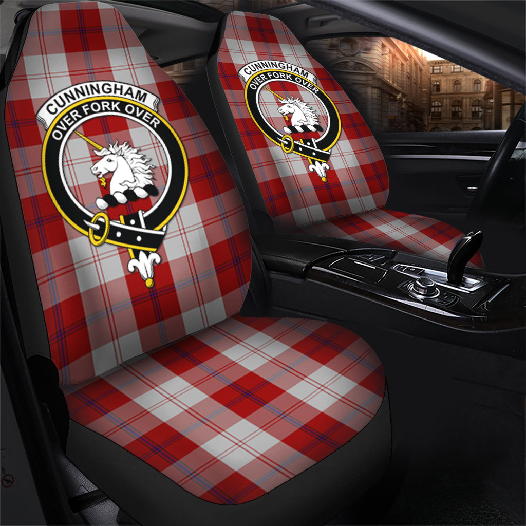 Cunningham Dress Tartan Car Seat Cover with Family Crest - Tartanvibesclothing