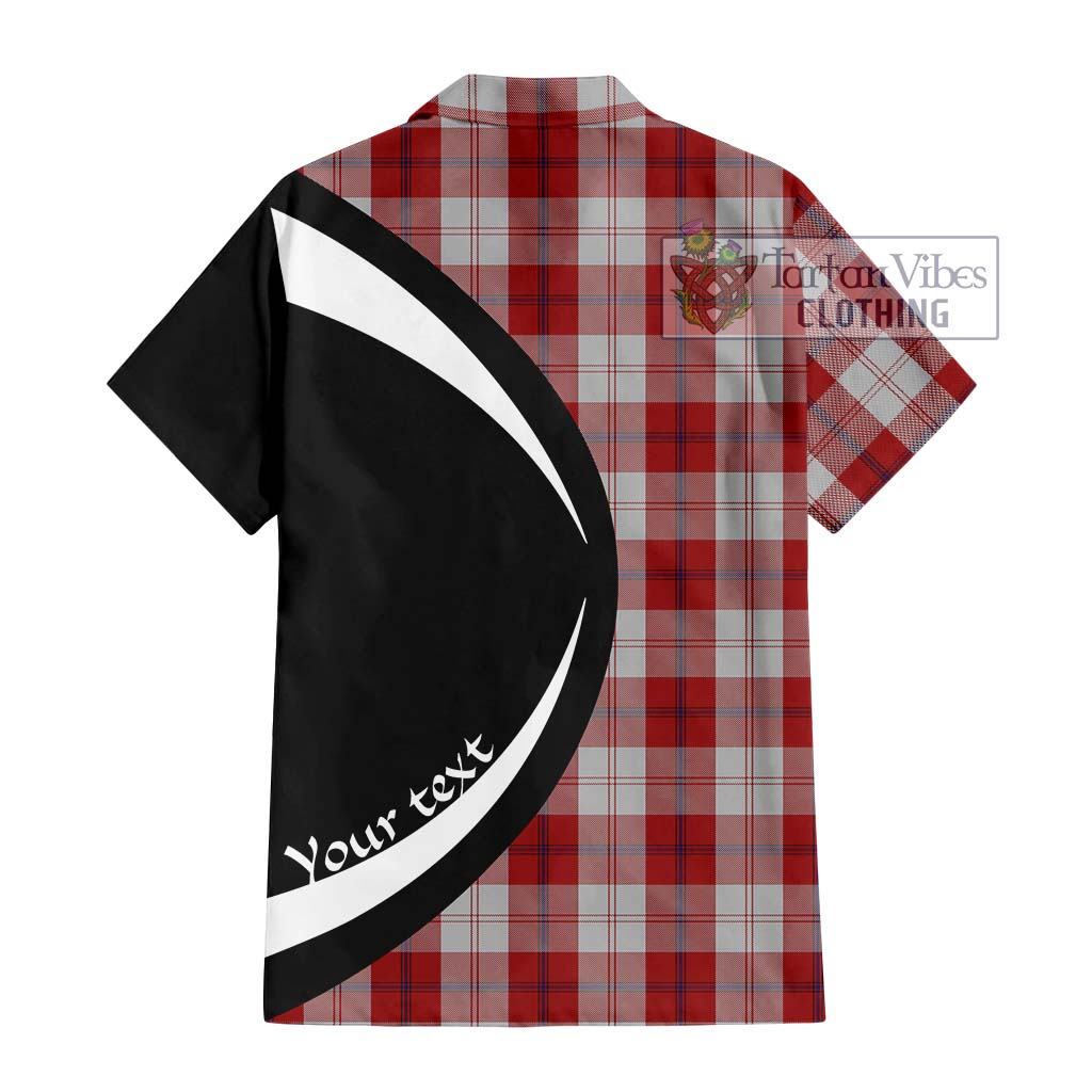 Cunningham Dress Tartan Short Sleeve Button Up with Family Crest Circle Style - Tartan Vibes Clothing