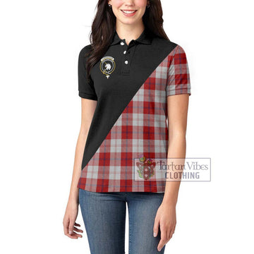 Cunningham Dress Tartan Women's Polo Shirt with Family Crest and Military Logo Style