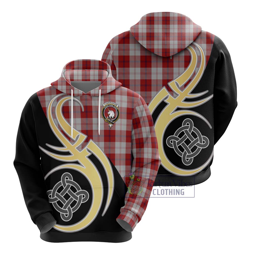 Tartan Vibes Clothing Cunningham Dress Tartan Hoodie with Family Crest and Celtic Symbol Style