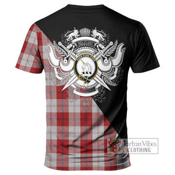 Cunningham Dress Tartan T-Shirt with Family Crest and Military Logo Style