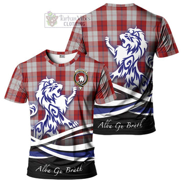 Cunningham Dress Tartan Cotton T-shirt with Alba Gu Brath Regal Lion Emblem