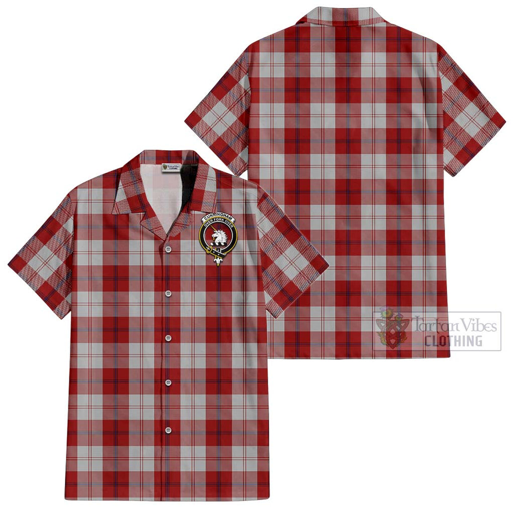 Cunningham Dress Tartan Cotton Hawaiian Shirt with Family Crest Kid - Tartan Vibes Clothing