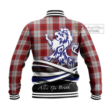 Cunningham Dress Tartan Baseball Jacket with Alba Gu Brath Regal Lion Emblem