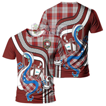 Cunningham Dress Tartan T-Shirt with Epic Bagpipe Style