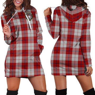 Cunningham Dress Tartan Hoodie Dress with Family Crest