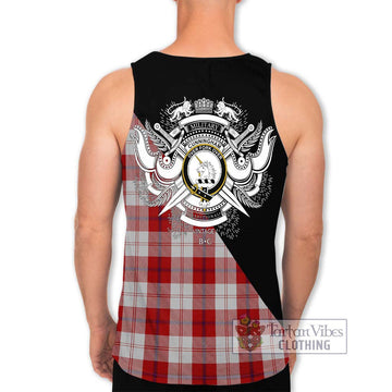 Cunningham Dress Tartan Men's Tank Top with Family Crest and Military Logo Style