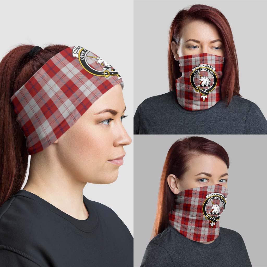 Cunningham Dress Tartan Neck Gaiters, Tartan Bandanas, Tartan Head Band with Family Crest