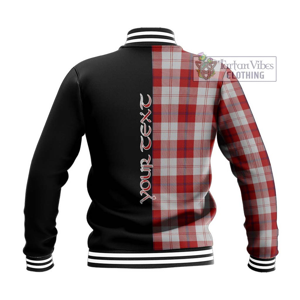 Cunningham Dress Tartan Baseball Jacket with Family Crest and Half Of Me Style - Tartanvibesclothing Shop