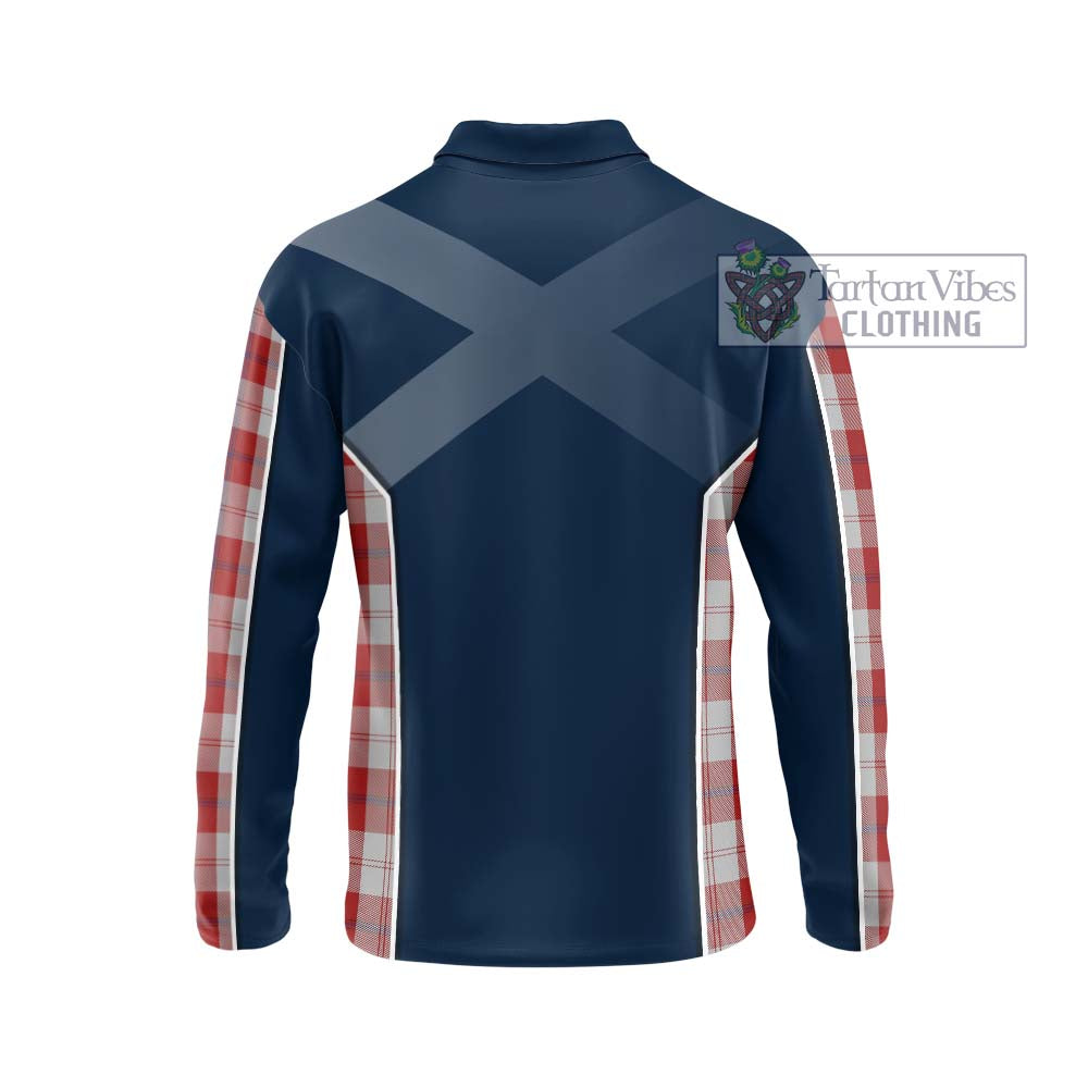 Cunningham Dress Tartan Long Sleeve Polo Shirt with Family Crest and Lion Rampant Vibes Sport Style - Tartan Vibes Clothing