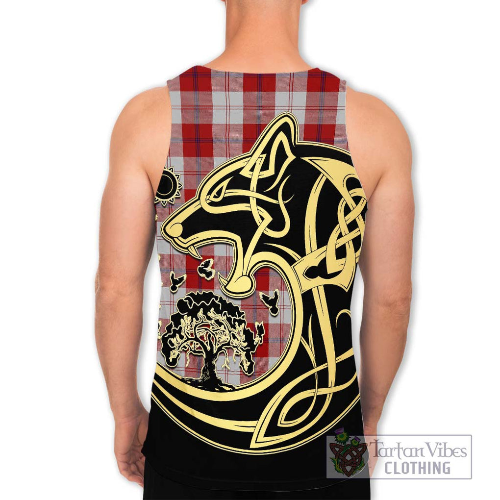 Cunningham Dress Tartan Men's Tank Top with Family Crest Celtic Wolf Style - Tartan Vibes Clothing