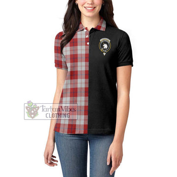 Cunningham Dress Tartan Women's Polo Shirt with Family Crest and Half Of Me Style