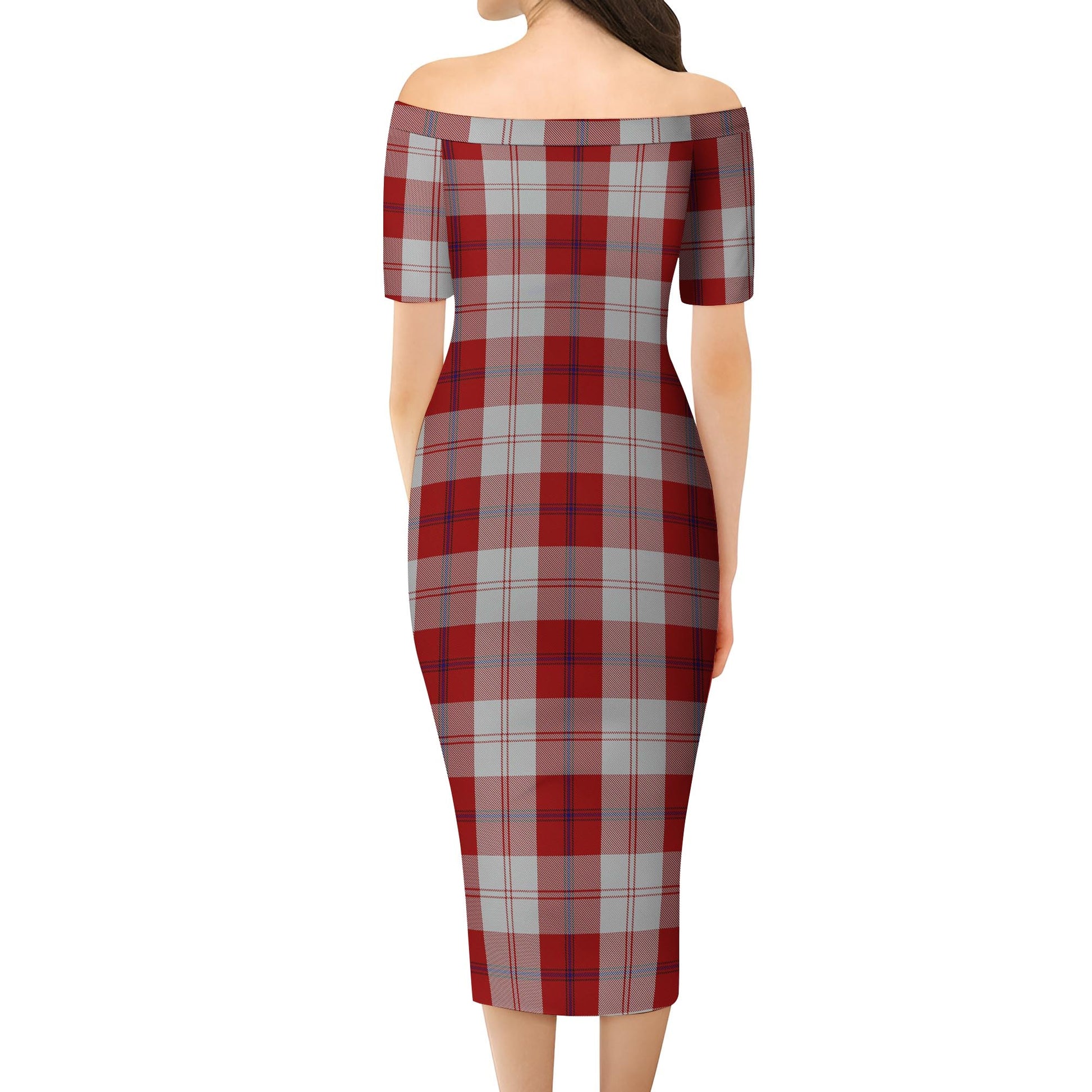 Cunningham Dress Tartan Off Shoulder Lady Dress - Tartanvibesclothing