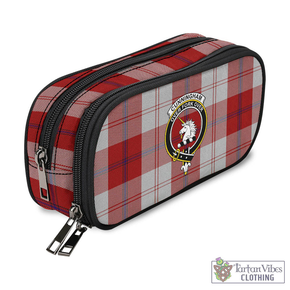 Tartan Vibes Clothing Cunningham Dress Tartan Pen and Pencil Case with Family Crest