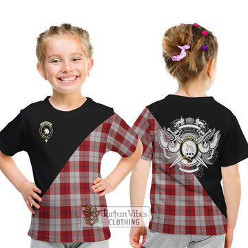 Cunningham Dress Tartan Kid T-Shirt with Family Crest and Military Logo Style