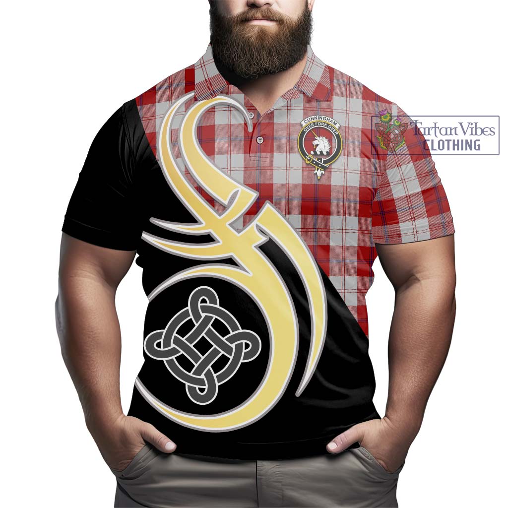 Tartan Vibes Clothing Cunningham Dress Tartan Polo Shirt with Family Crest and Celtic Symbol Style
