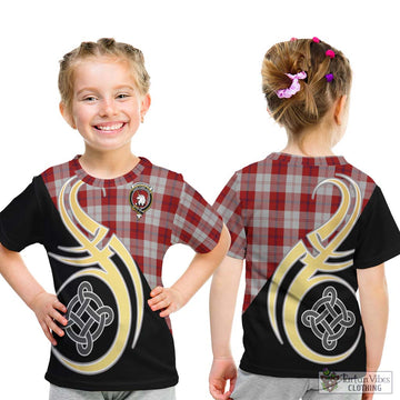 Cunningham Dress Tartan Kid T-Shirt with Family Crest and Celtic Symbol Style