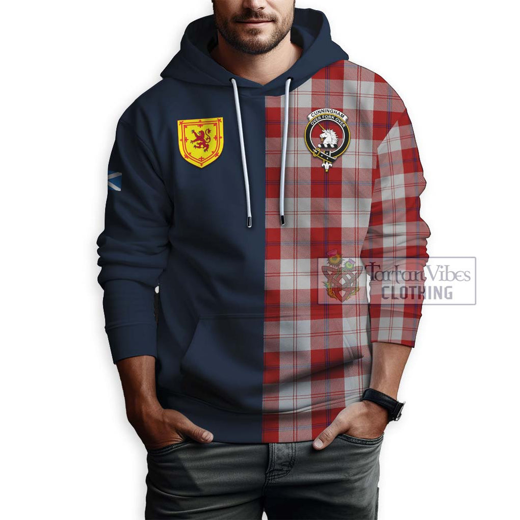 Tartan Vibes Clothing Cunningham Dress Tartan Hoodie with Scottish Lion Royal Arm Half Style