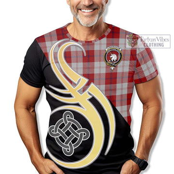 Cunningham Dress Tartan T-Shirt with Family Crest and Celtic Symbol Style